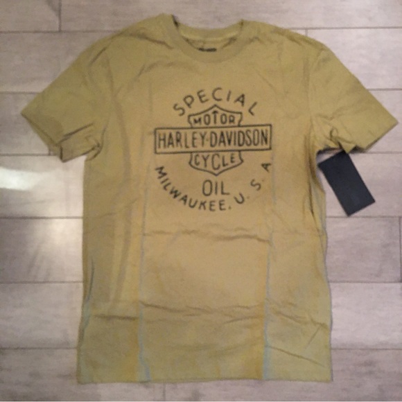 NWT HARLEY-DAVIDSON MENS T SHIRT. MEDIUM : ARMY OLIVE GREEN - Picture 1 of 3
